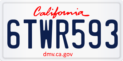 CA license plate 6TWR593