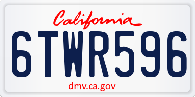 CA license plate 6TWR596