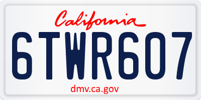 CA license plate 6TWR607