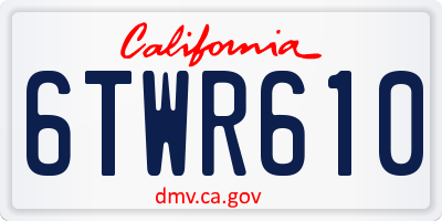 CA license plate 6TWR610