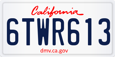 CA license plate 6TWR613