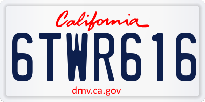 CA license plate 6TWR616
