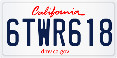 CA license plate 6TWR618