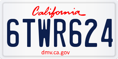 CA license plate 6TWR624