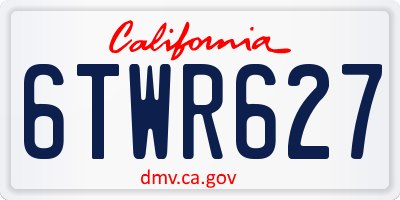 CA license plate 6TWR627