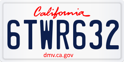CA license plate 6TWR632