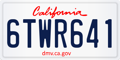 CA license plate 6TWR641