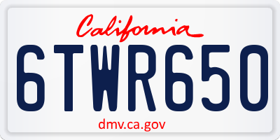 CA license plate 6TWR650