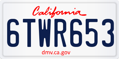 CA license plate 6TWR653