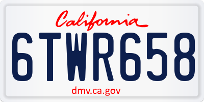 CA license plate 6TWR658
