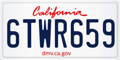 CA license plate 6TWR659