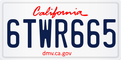 CA license plate 6TWR665