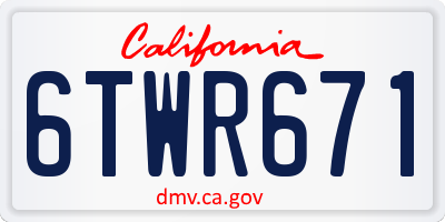CA license plate 6TWR671