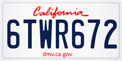 CA license plate 6TWR672