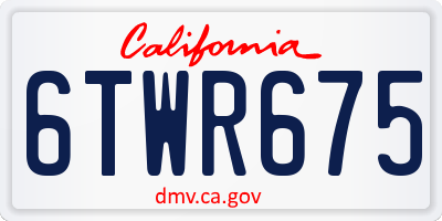 CA license plate 6TWR675