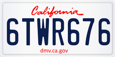 CA license plate 6TWR676