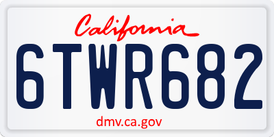 CA license plate 6TWR682