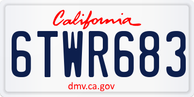 CA license plate 6TWR683