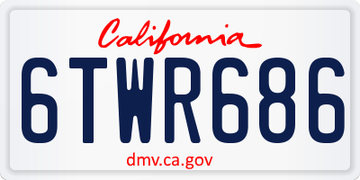 CA license plate 6TWR686
