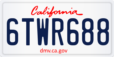 CA license plate 6TWR688