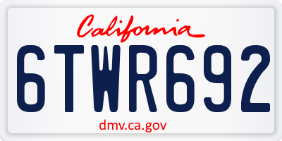 CA license plate 6TWR692