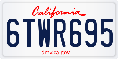 CA license plate 6TWR695