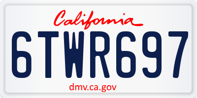 CA license plate 6TWR697