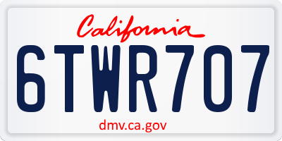CA license plate 6TWR707