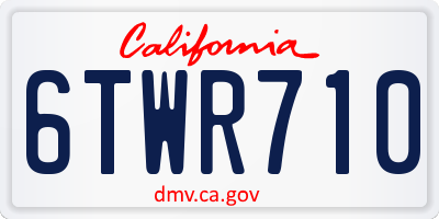 CA license plate 6TWR710