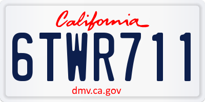 CA license plate 6TWR711