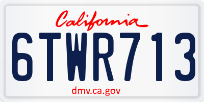 CA license plate 6TWR713
