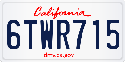 CA license plate 6TWR715