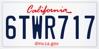CA license plate 6TWR717