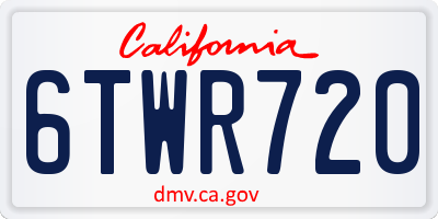 CA license plate 6TWR720