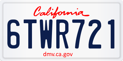 CA license plate 6TWR721