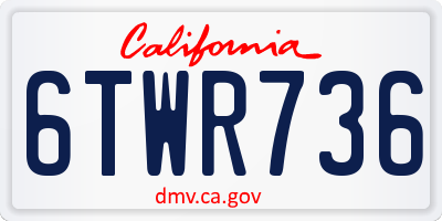 CA license plate 6TWR736