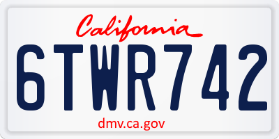 CA license plate 6TWR742