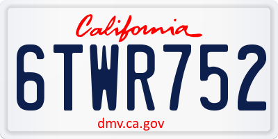 CA license plate 6TWR752