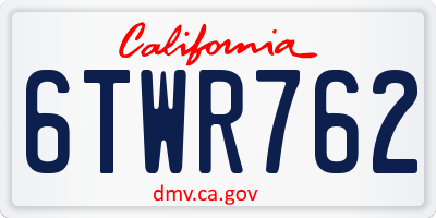 CA license plate 6TWR762