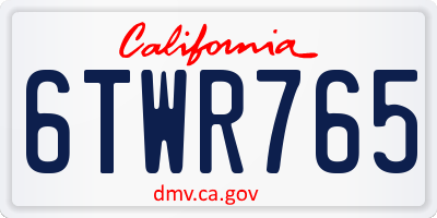 CA license plate 6TWR765