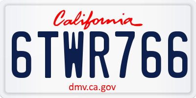 CA license plate 6TWR766