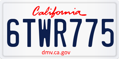 CA license plate 6TWR775