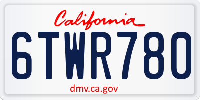 CA license plate 6TWR780