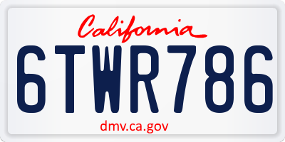 CA license plate 6TWR786