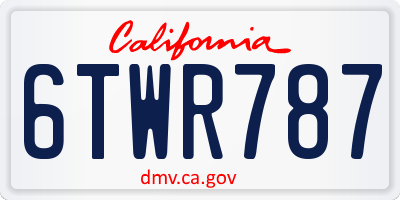 CA license plate 6TWR787