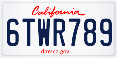 CA license plate 6TWR789
