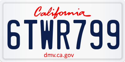 CA license plate 6TWR799