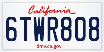 CA license plate 6TWR808