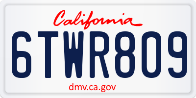 CA license plate 6TWR809