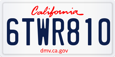 CA license plate 6TWR810